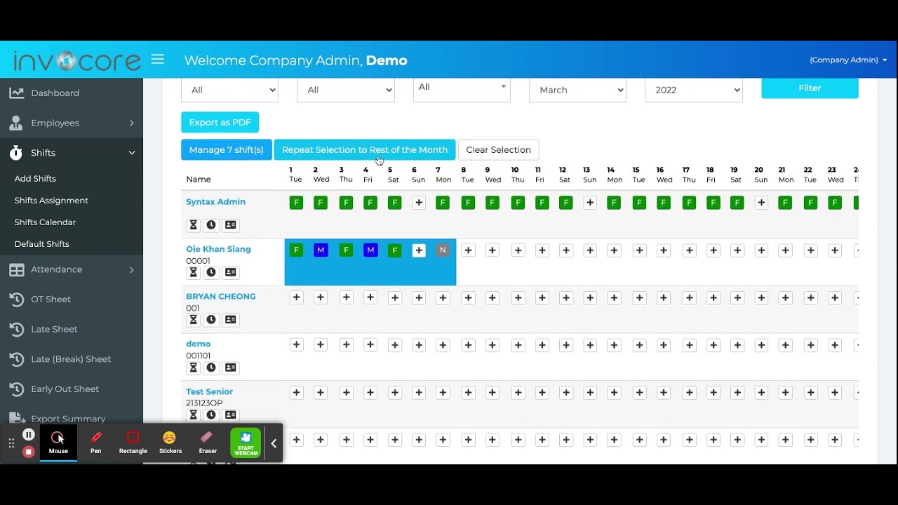 2.2 Shift Assignment