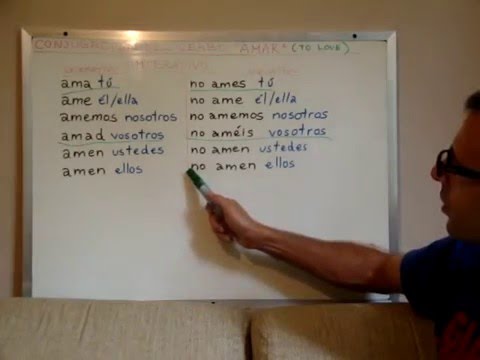 Free Spanish Lessons 153 - Spanish conjugations: amar (to love) - Video 3/3