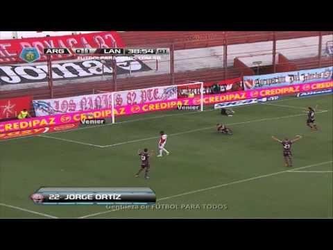 Gol de Ortíz. Argentinos 0 Lanús 2. Fecha 7. Torneo Final 2014. Fútbol Para Todos