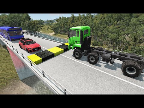 Cars and Trucks vs Square Speed Bumps #2 | BeamNG Drive