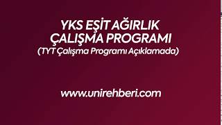 YKS (AYT) Eşit Ağırlık (TM) 4 Aylık Çalışma Programı