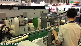 DÂY CHUYỀN MÁY PHAY MỘNG 2 Đầu Cnc Nạp phôi tự động + Robot gắp phôi