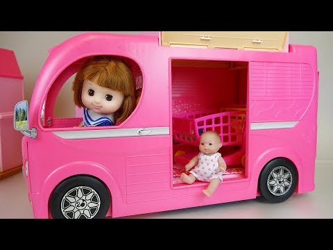 Baby doll bus car toys baby Doli camping play
