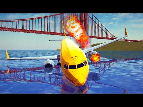 Realistic Fictional Airplane Crashes and Survivable Midair Collisions - Besiege
