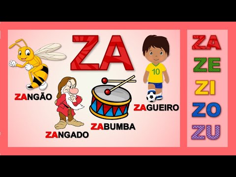 Família Silábica da Letra Z || Alfabetização || Silabário || Leitura e imagens || ZA ZE ZI ZO ZU ||
