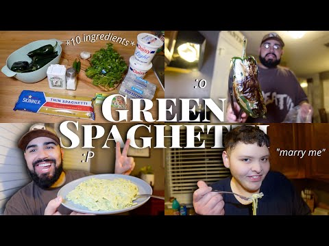 easy to make green spaghetti ????????‍????