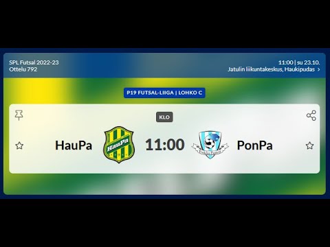 P19 Futsal-Liiga HauPa - PonPa klo 1100