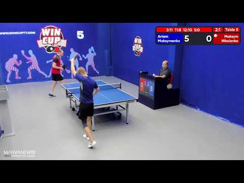 14:30 Максименко Артём 3-1 Николенко Максим  стол 5  ЮГ-4  18.07.22