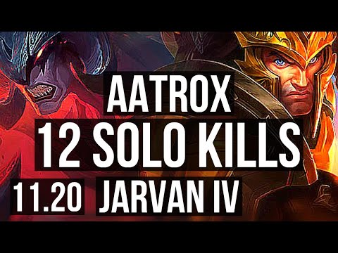 AATROX vs JARVAN IV (TOP) | 12 solo kills, 2.3M mastery, 1800+ games, Legendary | NA Master | v11.20