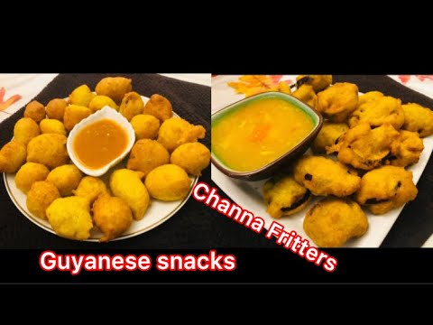 Channa Pholourie, Baiganiee and hot mango sour GUYANA STREET FOOD #channafritters