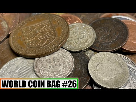 QUADRUPLE SILVER & 1800s Japanese Coins In World Coin Half Pound Grab Bag Unboxing - Bag #26
