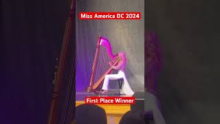 The Newly Crowned Miss DC for Miss America Pageant performing on Harp during her competition