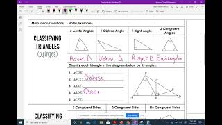 Homework: Classifying Triangles by Angles and Sides