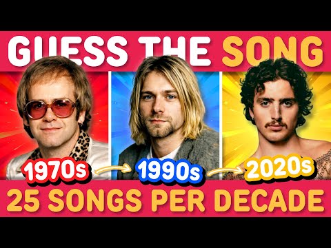 GUESS THE 150 SONGS FROM 1970-2025 - 25 SONGS PER DECADE 🪩 🎸 🎶 | Music Quiz