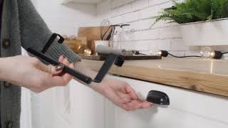 Tatkraft Horizon Black Over the Door Towel Rail, Towel Holder for Cupboard Drawer Cabinet