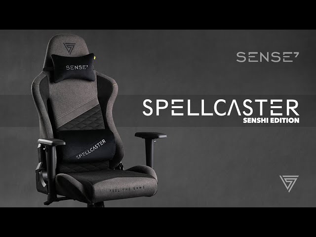SENSE7 Spellcaster Senshi Edition XL Silla Gaming de Tela Ergonómico Soporte Lumbar Gris video