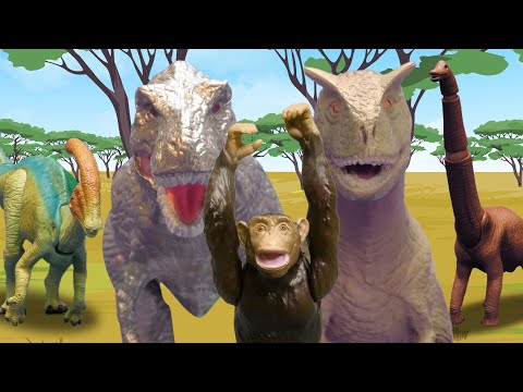 【公式】恐竜大混乱！シルバーティラノ、チンパンジーと修行！アニア 動物 恐竜 ストップモーションアニメAnia Stop motion Animation 【親子で楽しくあんしん！タカラトミーキッズ】