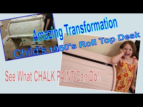 TRASH TO TREASURE W/ CHALK PAINT! 1950'S DESK TRANSFORMATION!