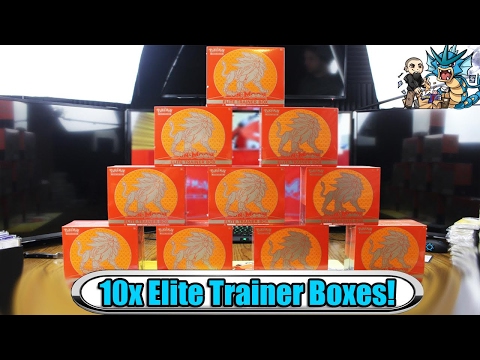 $400 worth of Sun & Moon Elite Trainer Boxes! (10x Solgaleo) Pokemon Opening