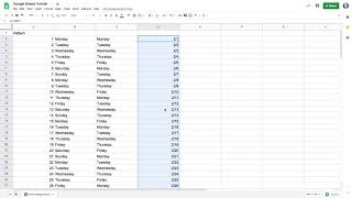 Using the Fill Handle in Google Sheets