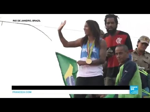 Rio 2016: Brazilian gold medalist Rafaela Silva given a hero's welcome visiting former favela home
