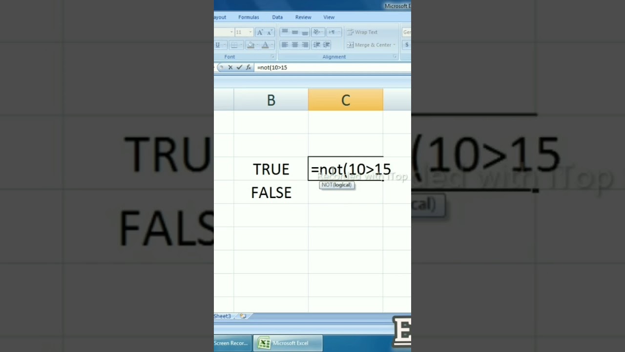 logical formula in excel