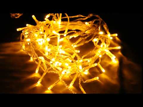 Коледна украса тип гирлянд 2m, 3.6W, топло бяла, IP44, 100 LED, външен монтаж HQ видео 1