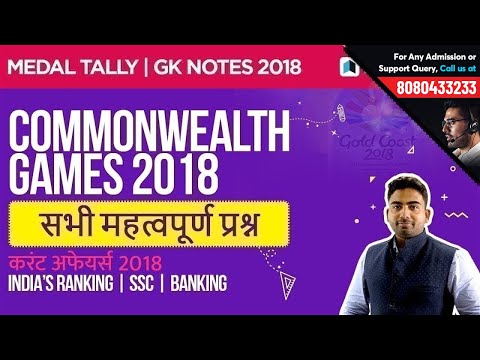 Commonwealth Games 2018 (राष्ट्रमंडल खेल 2018) - Important  MCQ for SSC, Banking, RRB Video