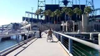 Tour around the home of the San Francisco Giants AT&T park via skateboard