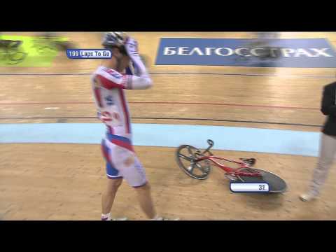 Mens Madison, Russia Crash - 2013 UCI World Track Championships
