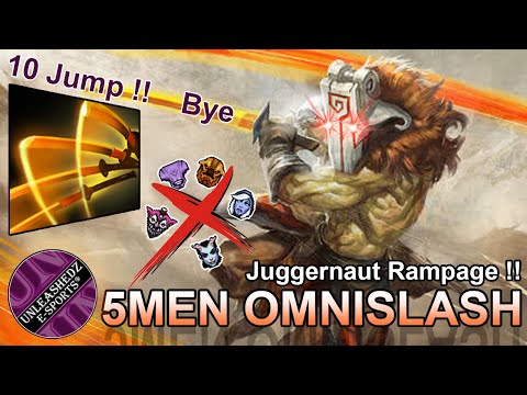 Dota 2 Juggernaut 5men Omnislash !!
