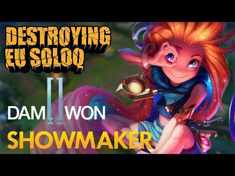 Destroying EU SoloQ: Damwon ShowMaker - Zoe Mid Lane - KDA 13/1/11