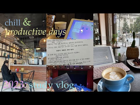 [KR/ENG/ES] Chill & productive days | 언어공부, 바쁜 날, korean food, friends & study vlog! ☁️✨☀️