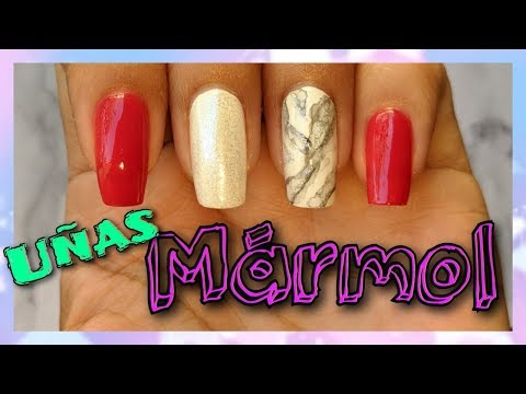 DECORACIÓN DE UÑAS MÁRMOL CON PINTURA ACRÍLICA Y AGUA ♥ NailArt By Andy