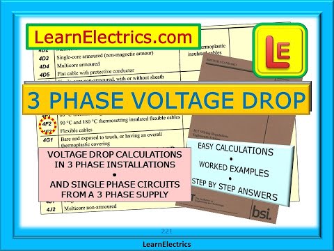VOLTAGE DROP CALCULATIONS IN 3 PHASE INSTALLATIONS AND SINGLE PHASE CIRCUITS FROM A 3 PHASE SUPPLY