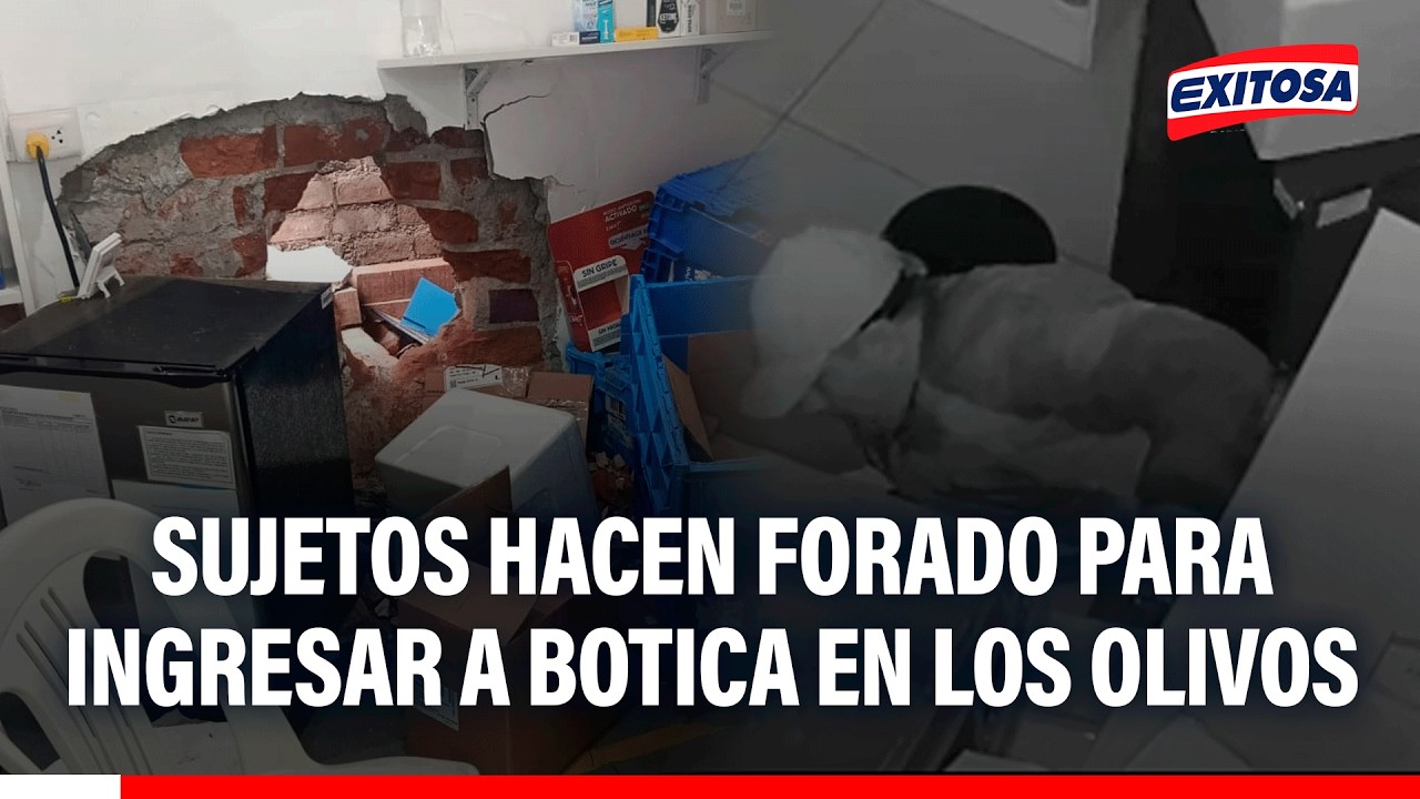 🔴🔵 Los Olivos: Hacen huecos para entrar a botica y robar 80 mil soles en medicamentos