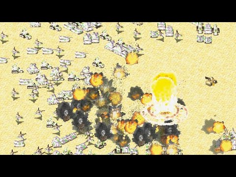 Gattling Tank firing with Nukes (nuclear minigun) Red Alert 2