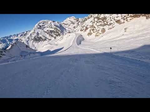 [4k] Skiing on the Glacier | Piste 10 (red), 11 (red) | Stubai Glacier | Austria