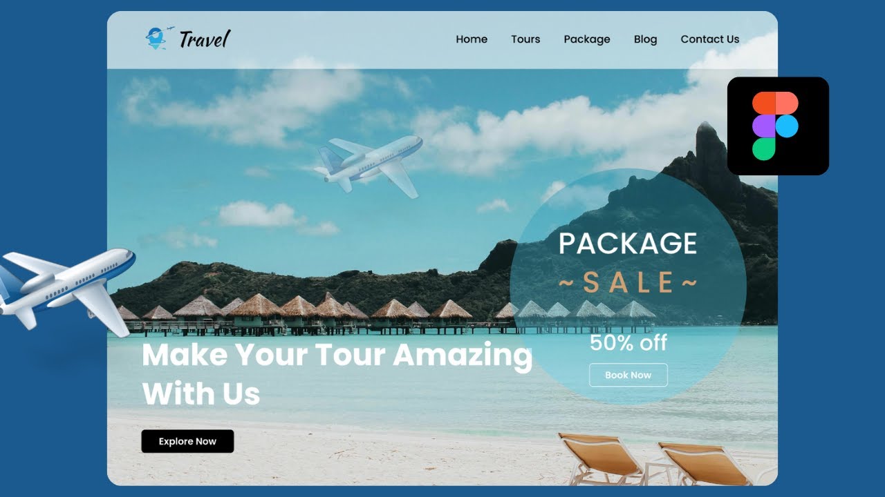 Animated Travel Website Design in Figma | Figma Animation | Figma Design | UI/UX Design
