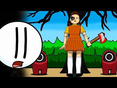 The Henry Stickmin and Among us Plays Squid Game - 30 Players Among us Animation