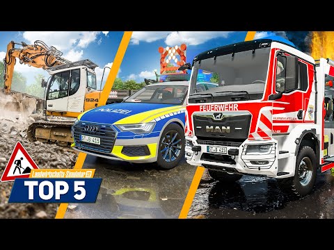 LS22: Diese Top 5 Mods stellen mehr Jobs im Farming Simulator dar! Feuerwehr, Baustelle, Polizei