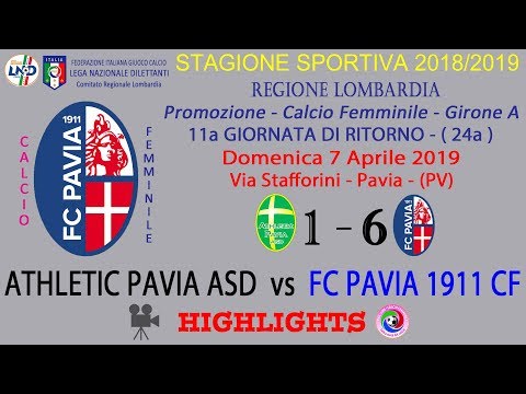 FC PAVIA 1911 CF - stagione 2018/19 - campionato - 11a RITORNO - ATHLETIC PAVIA