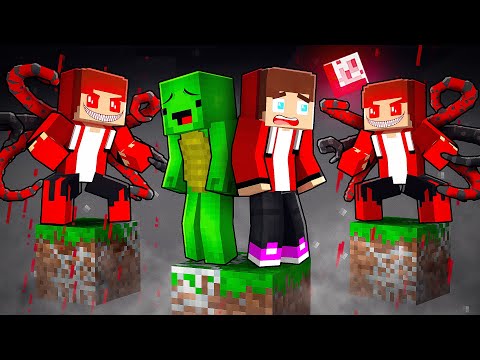 JJ and Mikey vs HORROR ONE BLOCK - Maizen Minecraft Animation