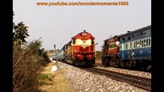 preview picture of video 'Orange Devils Kazipet WDM3A Twins Leading 16 cars Inspection train Indalvai.'