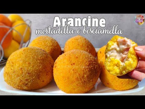 ARANCINE di riso con MORTADELLA, FORMAGGIO E BESCIAMELLA ricetta facile per ARANCINE DI RISO
