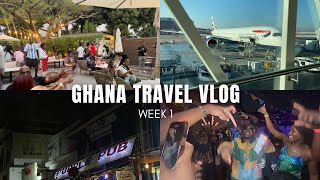 GHANA TRAVEL VLOG WEEK 1🇬🇭 | AIRPORT SETTINGS, NIGHTS IN ACCRA, POOL PARTY & MEET THE GIRLS!