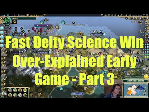 Civ 5 Deity Game 1: Fast Turn 167 Science Victory (Quick Speed) - Part 3 (Overexplained Early Game)