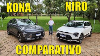 Comparativo: Hyundai Kona x Kia Niro - Qual híbrid