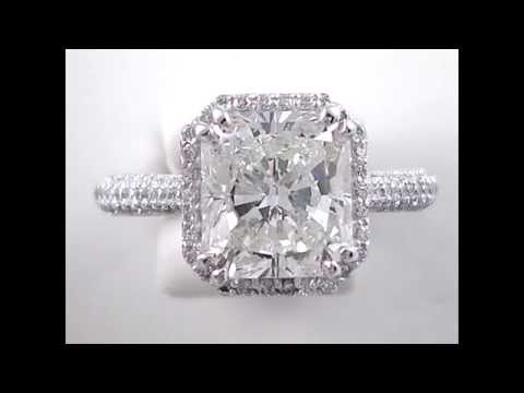 3.67 ctw Radiant Cut Diamond Engagement Ring - BigDiamondsUSA