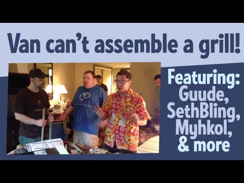 @vanRyderLP can't assemble a grill! Feat. @sethbling, @guudeLP, & @mhykol at @playOnCon 2013